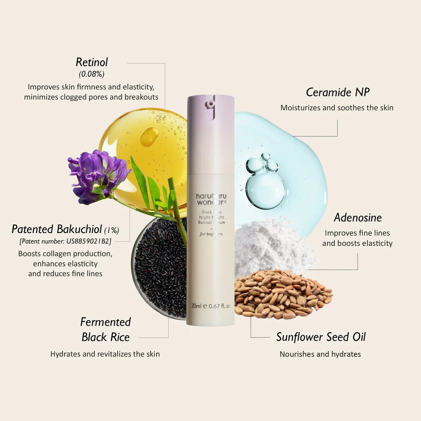 HARUHARU Wonder Black Rice Night Knight Retinol Serum