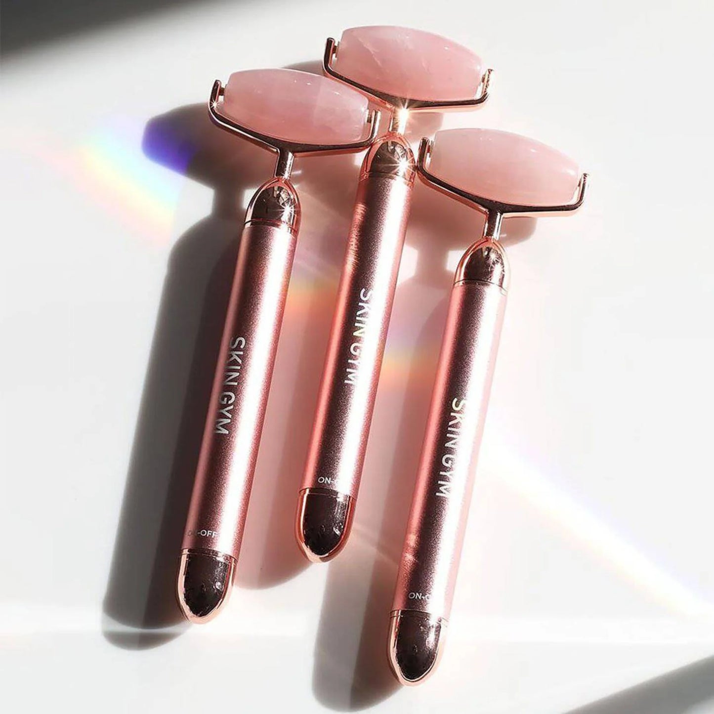 SKIN GYM ROSE QUARTZ VIBRATING LIFT & CONTOUR BEAUTY ROLLER