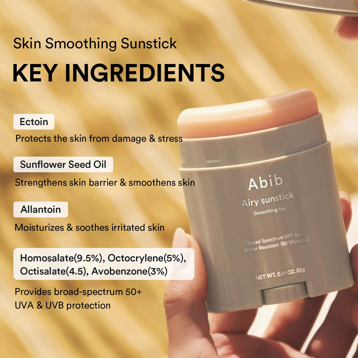 Abib Airy Sun Stick Smoothing Bar SPF50+ PA++++