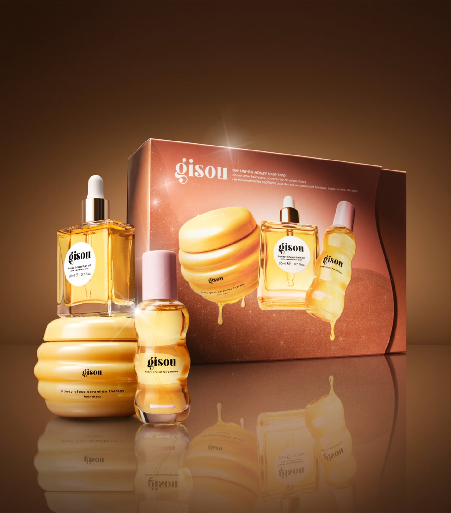 GISOU On-The-Go Honey Hair Trio
