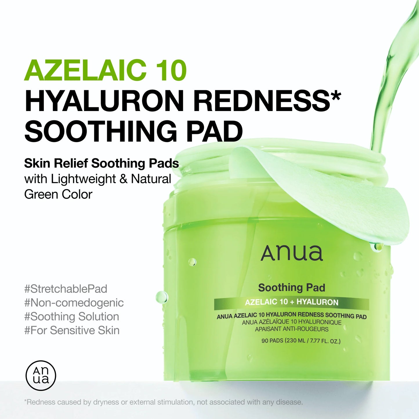 ANUA Azelaic 10 Hyaluron Redness Soothing Pad