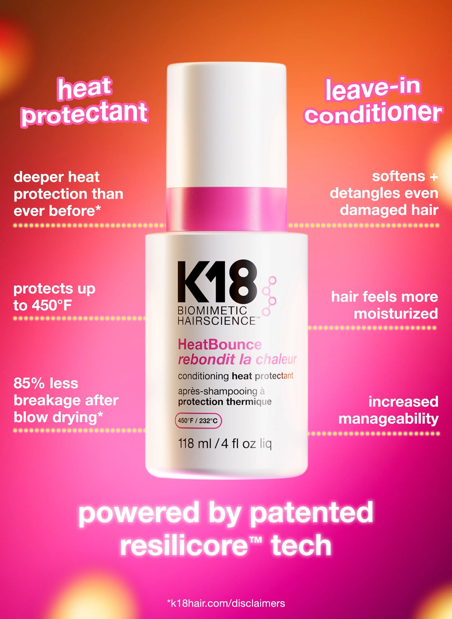 K18 HeatBounce Conditioning Heat Protectant