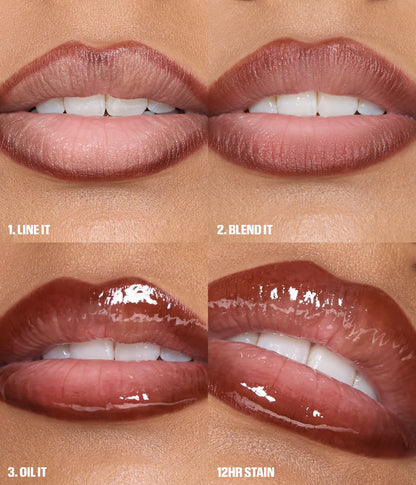 HUDA BEAUTY MAKEOUT SESH LIP DUO PEACHY NUDES